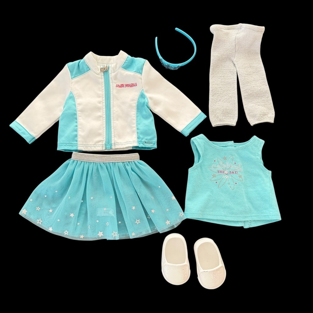 American Girl Doll Joss Cheer Shine Athletics Skirt Top Jacket Pants Shoes Set
